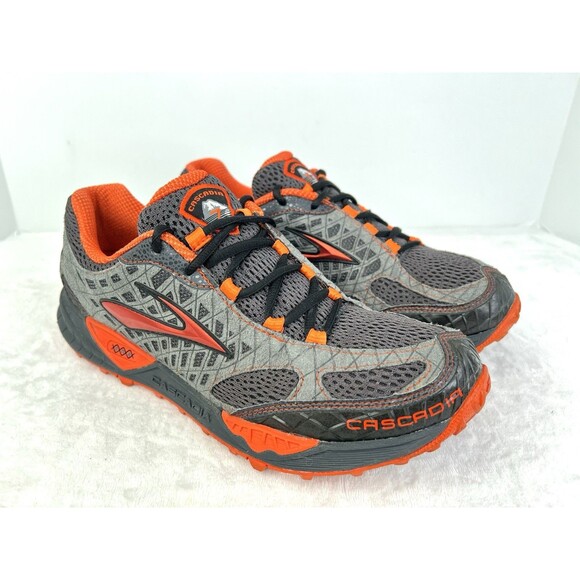 Brooks Cascadia 7 Trail Running Sneaker Shoes Mens 9.5 D Grey Orange 1101151D006 main image 6